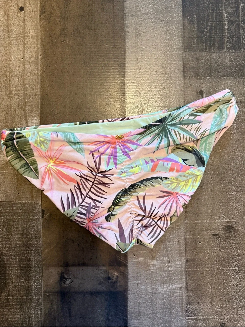 PILYQ Tropical Print Bikini Bottom size Large